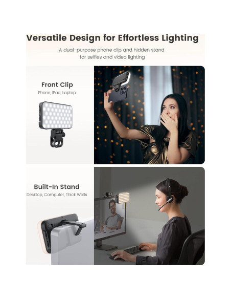 Luz de Selfie ANXRE AL96 con Difusor y Soporte Ajustable