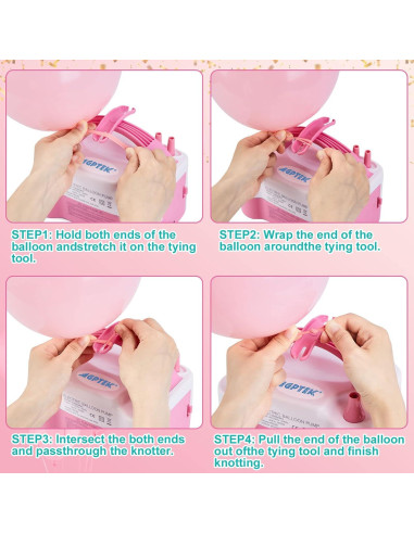 Bomba de Aire Eléctrica AGPtEK para Globos 600W Rosa y Blanca