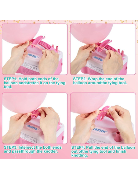 Bomba de Aire Eléctrica AGPtEK para Globos 600W Rosa y Blanca