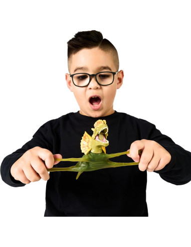 Héroes de Goo Jit Zu Dilophosaurus 10 cm - Dinosaurio Estirable