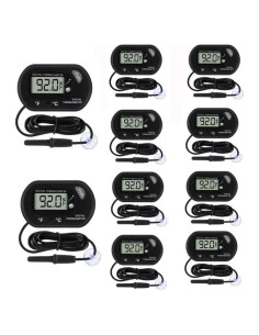 10 Termómetros Digitales de Agua DORHEA para Acuario y Terrario