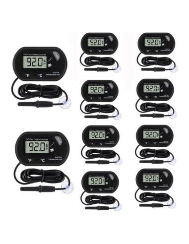 10 Termómetros Digitales de Agua DORHEA para Acuario y Terrario