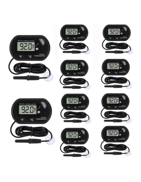 10 Termómetros Digitales de Agua DORHEA para Acuario y Terrario