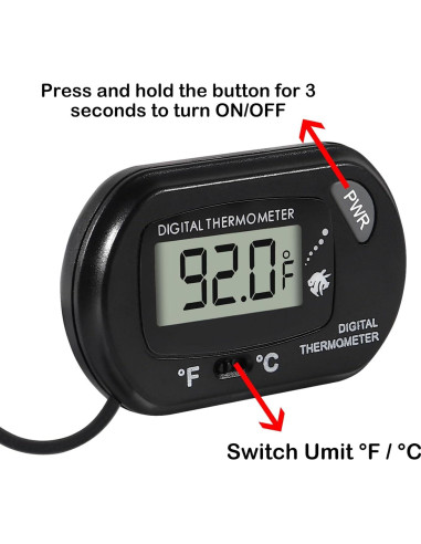 10 Termómetros Digitales de Agua DORHEA para Acuario y Terrario