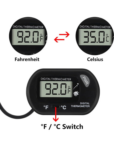 10 Termómetros Digitales de Agua DORHEA para Acuario y Terrario