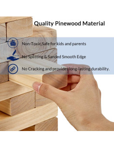 Juego de Torre de Caída Gigante ApudArmis 54 PCS Madera 4.2 pies 2