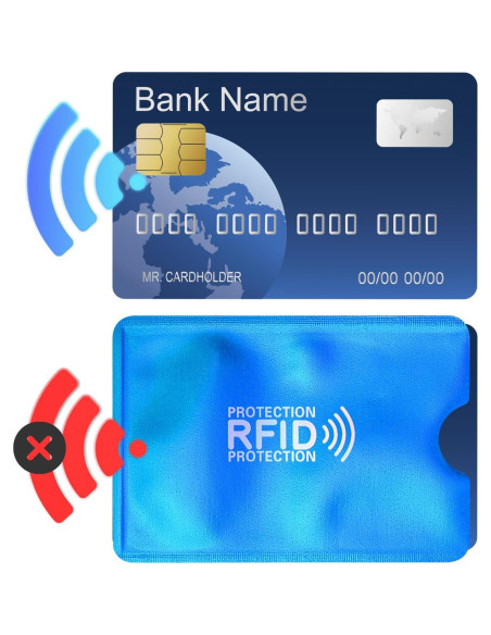 10 Fundas Bloqueadoras RFID Aluminio Yuanchu para Tarjetas