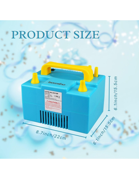 Bomba de Aire Eléctrica Borosino 1000W para Globos Doble Capa