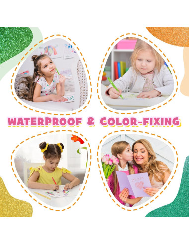 12 Marcadores Brillantes de Glitter Pagather 0.7mm Punta Fina