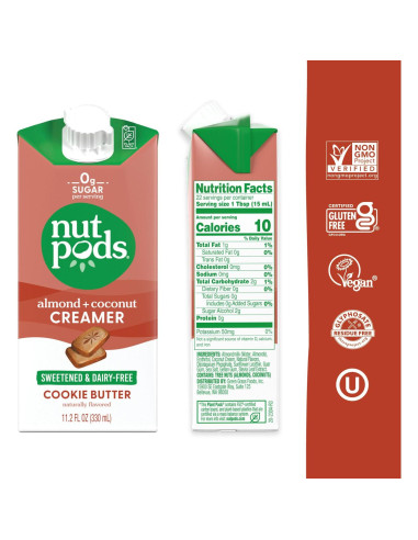 Crema No Láctea Endulzada Nutpods Sabor Galleta 3x11.2oz