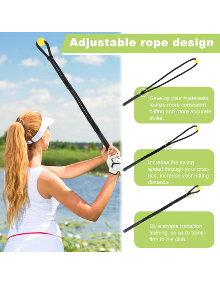 Entrenador de Swing de Golf JIANWEI con Cuerda 96cm Negro