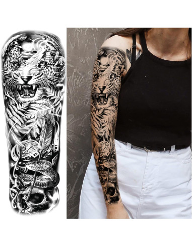 Tatuajes Temporales de Manga Completa Briyhose - 8 Hojas