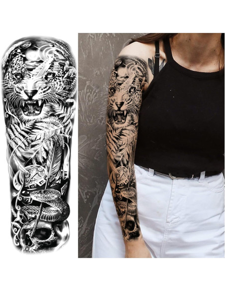 Tatuajes Temporales de Manga Completa Briyhose - 8 Hojas