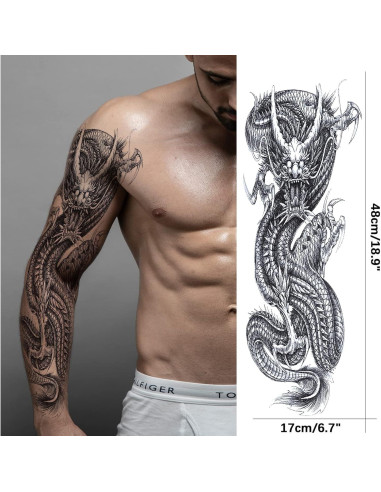 Tatuajes Temporales de Manga Completa Briyhose - 8 Hojas