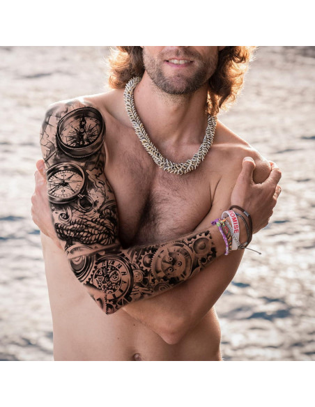 Tatuajes Temporales de Manga Completa Briyhose - 8 Hojas