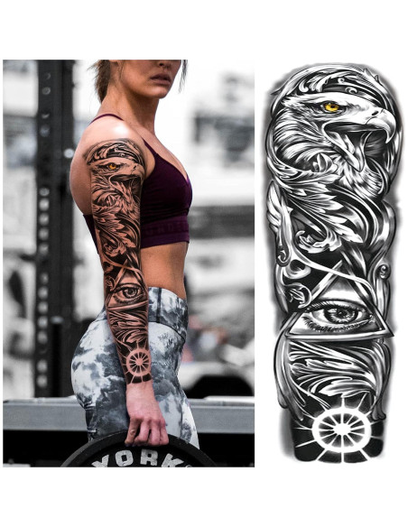 Tatuajes Temporales de Manga Completa Briyhose - 8 Hojas