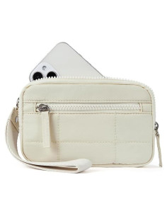 Cartera de Muñeca DOB SECHS Beige con Bloqueo RFID 17x3.5x11.5 cm