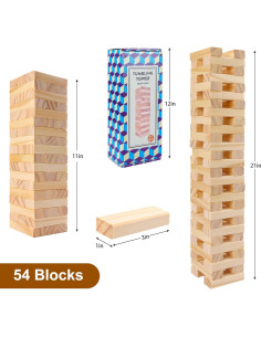 Juego de Apilamiento de Madera Offelec - 54 Piezas Educativo 2