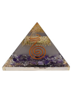 Pirámide de Orgón Amatista 7x7 cm - Cristal Brilla en Oscuridad