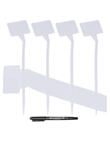 Etiquetas de Planta HOVEOX 24 Pcs Plástico Blanco 30.48 cm