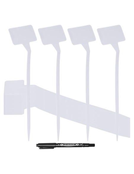 Etiquetas de Planta HOVEOX 24 Pcs Plástico Blanco 30.48 cm