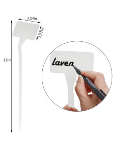 Etiquetas de Planta HOVEOX 24 Pcs Plástico Blanco 30.48 cm 2