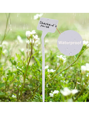 Etiquetas de Planta HOVEOX 24 Pcs Plástico Blanco 30.48 cm