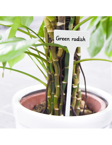 Etiquetas de Planta HOVEOX 24 Pcs Plástico Blanco 30.48 cm