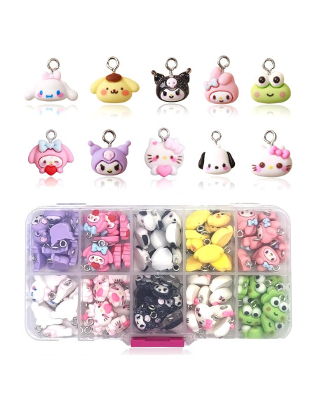 100 Encantos de Resina de Dibujos Animados YOKUSHI para Joyas