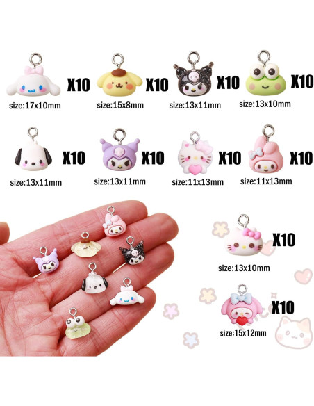 100 Encantos de Resina de Dibujos Animados YOKUSHI para Joyas