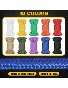 Cuerda Paracord 10 Hilos 30m GliCraft 650kg Nylon 10 Colores 2