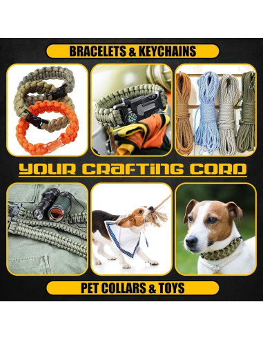 Cuerda Paracord 10 Hilos 30m GliCraft 650kg Nylon 10 Colores