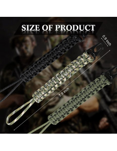 Llavero Paracord Tejido Cobra 550 Shappy 3 Pcs 23 cm 2