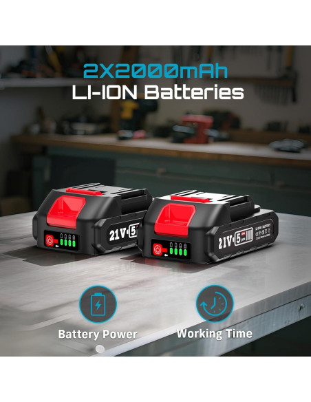 Amoladora Angular Inalámbrica Seesii 21V 19000 RPM 3"