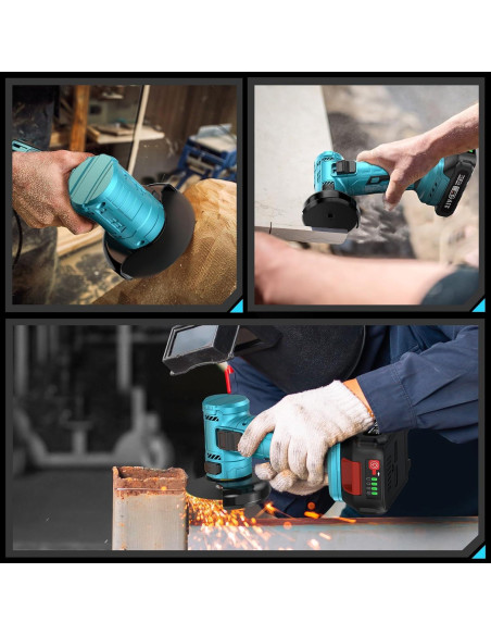 Amoladora Angular Inalámbrica Seesii 21V 19000 RPM 3"