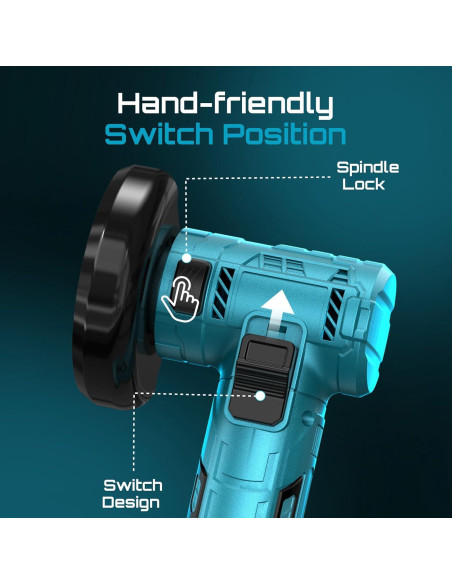 Amoladora Angular Inalámbrica Seesii 21V 19000 RPM 3"