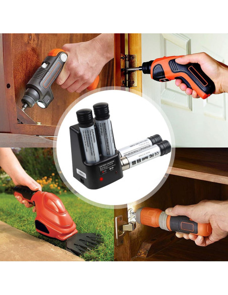 Paquete de 4 Baterías de Litio 3.6V 3000mAh + Cargador Black Decker