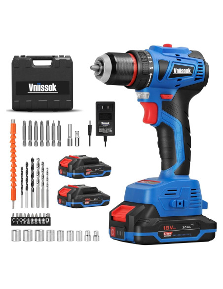 Taladro Inalámbrico Vniissok 18V con Luz LED y Accesorios Taladro Inalámbrico Vniissok 18V con Luz LED y Accesorios