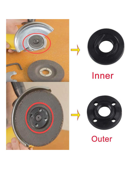Conjunto de 2 Tuercas de Brida Metal Thaekuns para Amoladora