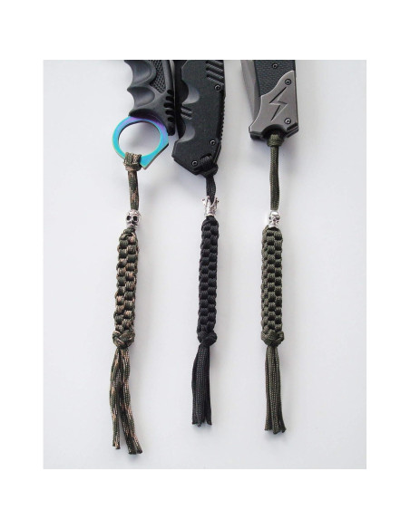 Lanyard Paracord AOHOCA para cuchillo - 3 piezas, 19 cm