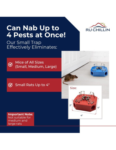 Trampa de Ratones Reutilizable RU CHILLIN - 4 en 1, Segura para Mascotas