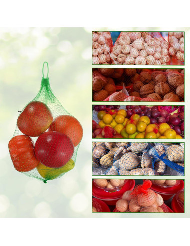 Bolsas de Malla Reutilizables uxcell 30 cm Verde 50 Piezas