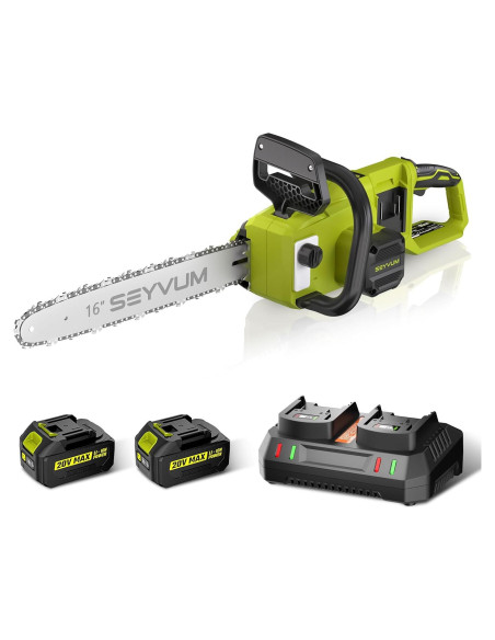 Motosierra Eléctrica Inalámbrica SEYVUM 40V 40.64 cm con 2 Baterías