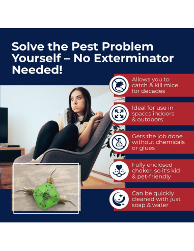 Trampa de Ratones Reutilizable RU CHILLIN - 4 en 1, Segura para Mascotas