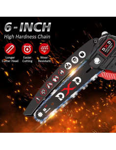 Mini Motosierra Eléctrica DXD 6 Pulgadas Batería y Gasolina 2