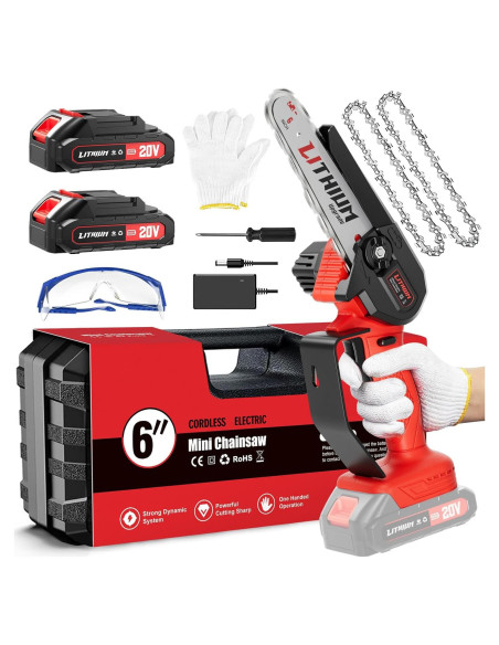 Sierra de Cadena Mini Inalámbrica Fostex 6" 600W Batería Doble