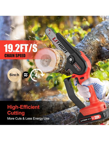 Sierra de Cadena Mini Inalámbrica Fostex 6" 600W Batería Doble