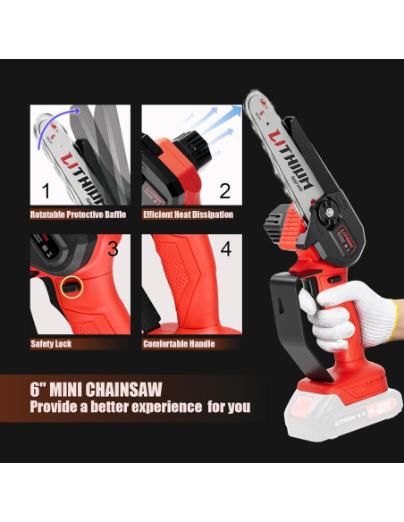 Sierra de Cadena Mini Inalámbrica Fostex 6" 600W Batería Doble