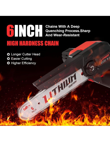 Sierra de Cadena Mini Inalámbrica Fostex 6" 600W Batería Doble