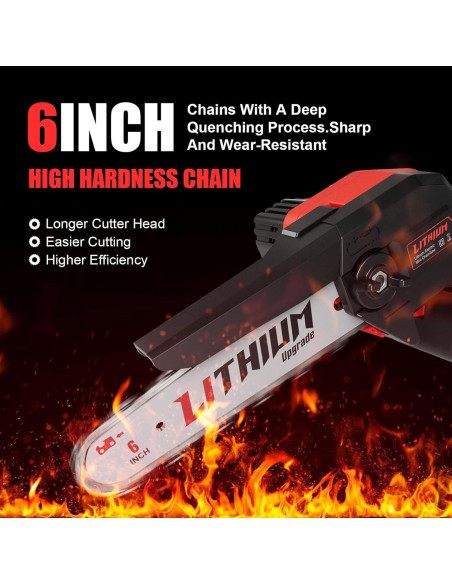 Sierra de Cadena Mini Inalámbrica Fostex 6" 600W Batería Doble